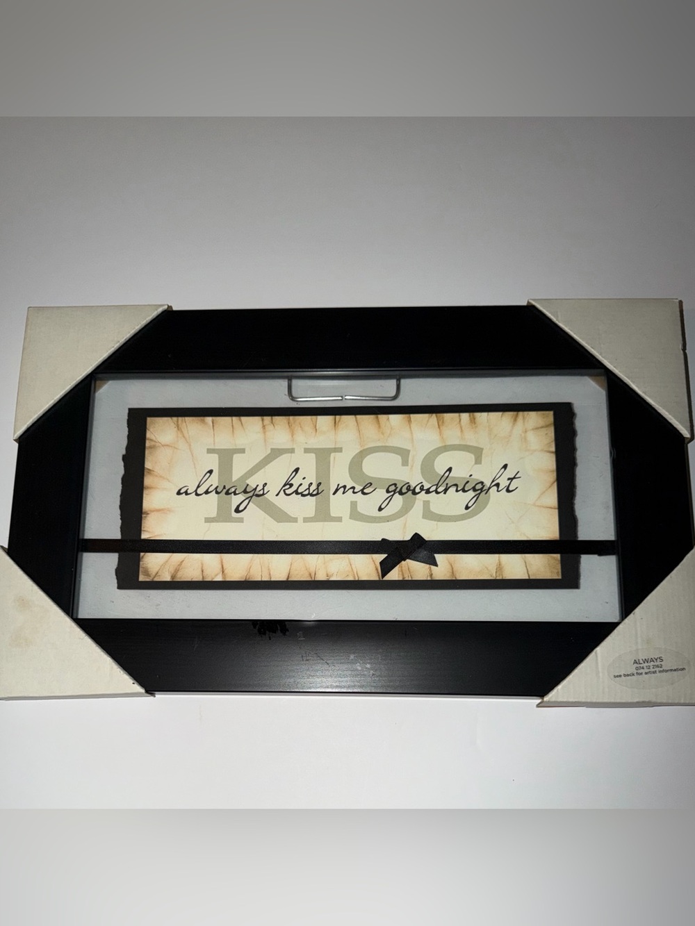 Always kiss me goodnight framed art